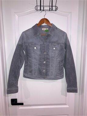 Harlow Grey Corduroy Button Up Jacket - size S